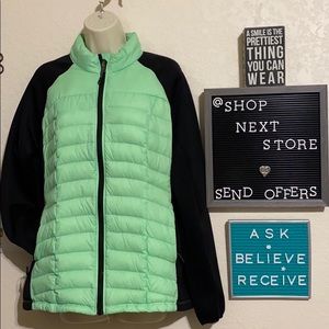 Women’s Black and Neon green Puffy jacket
